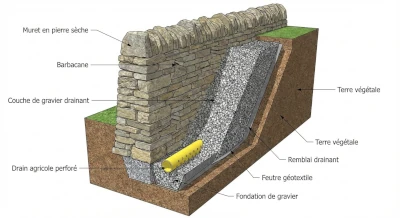 Système de drainage d'un muret