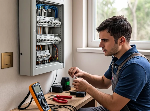 Installation électrique norme NFC 15-100 dans conversion garage à Fréjus par Azur Bati 83