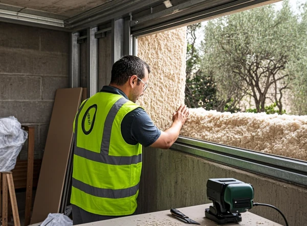 Pose d'isolation thermique et phonique dans un garage à Fréjus par Azur Bati 83, travaux 83