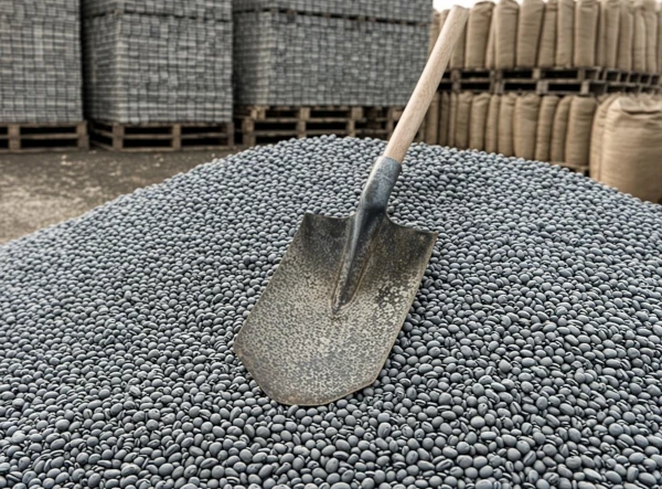 Tas de gravier concassé grave 0/31 utilisé pour remblai terrasse Var